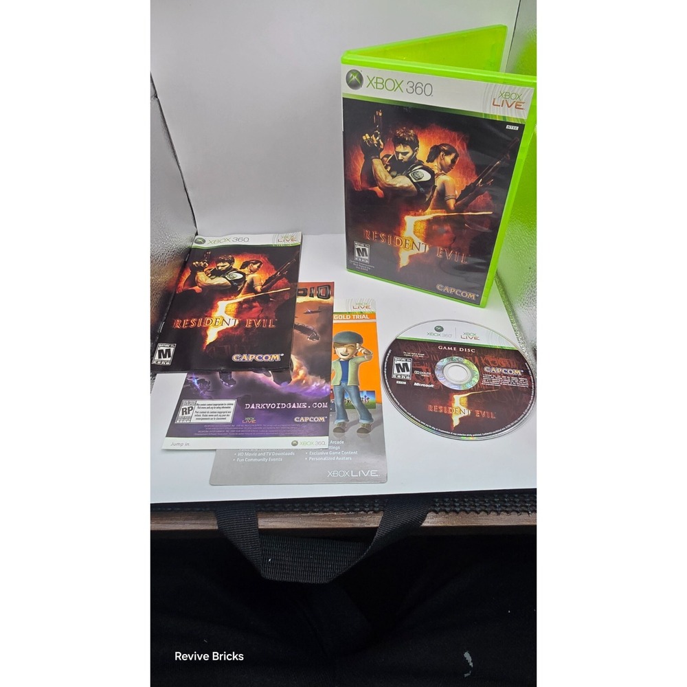 Resident Evil 5 (Microsoft Xbox 360 2009) CIB Complete W/ Inserts Tested Working